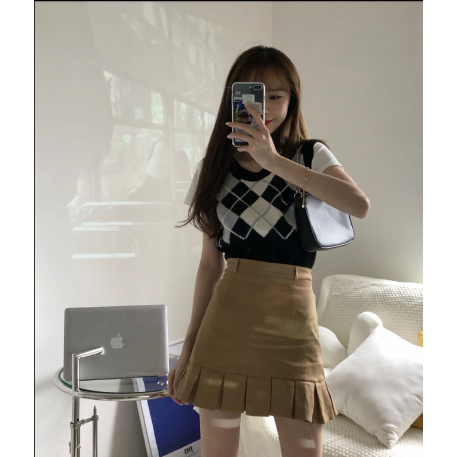 Chân váy trơn nữ đuôi cá ngắn có khoá kéo phía sau hot 2022