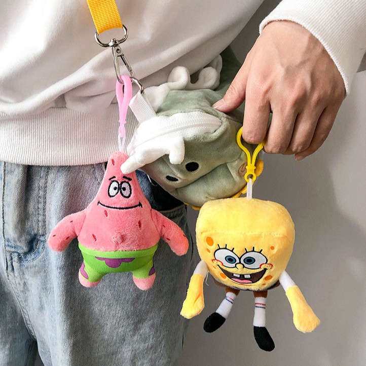 Móc khóa bông chú bọt biển tinh nghịch SpongeBob & Patrick