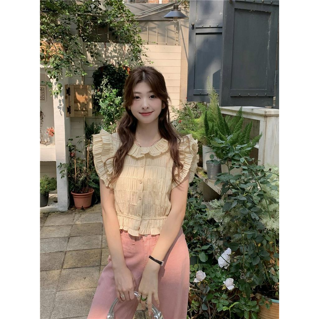 Áo Sơ Mi Ngắn Tay Xếp Ly Mùa Hè 63223