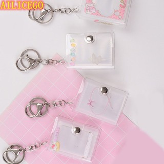 Album đựng ảnh mini bìa trong suốt kích thước 2 inch kèm móc khóa dễ thương