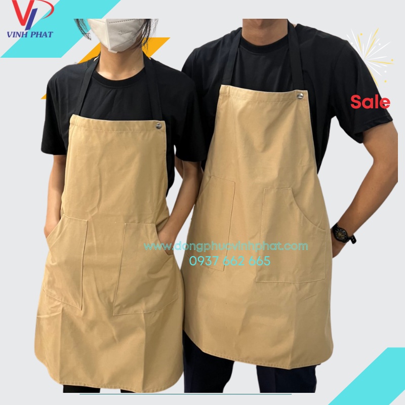 Tạp Dề Pha Chế Nam Nữ Phục Vụ Cao Cấp Quán Trà Sữa Cafe Hình Thật