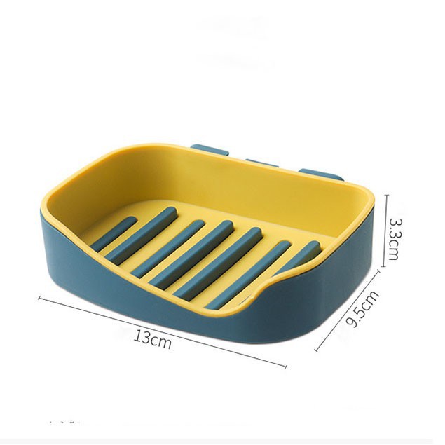 Khay Để Xà Phòng Dán Tường - Hộp Đựng Xà Bông Gắn Tường 2 Lớp Có Rãnh Thoát Nước 88293