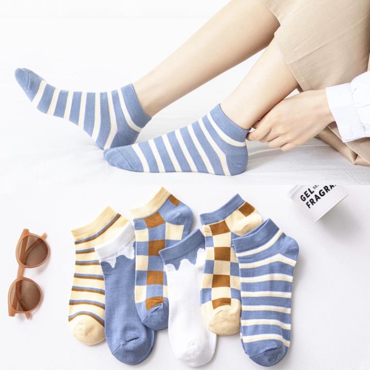 Tất Caro cổ ngắn nam nữ Myna chất vải cotton co giãn bốn chiều thoáng khí tt7