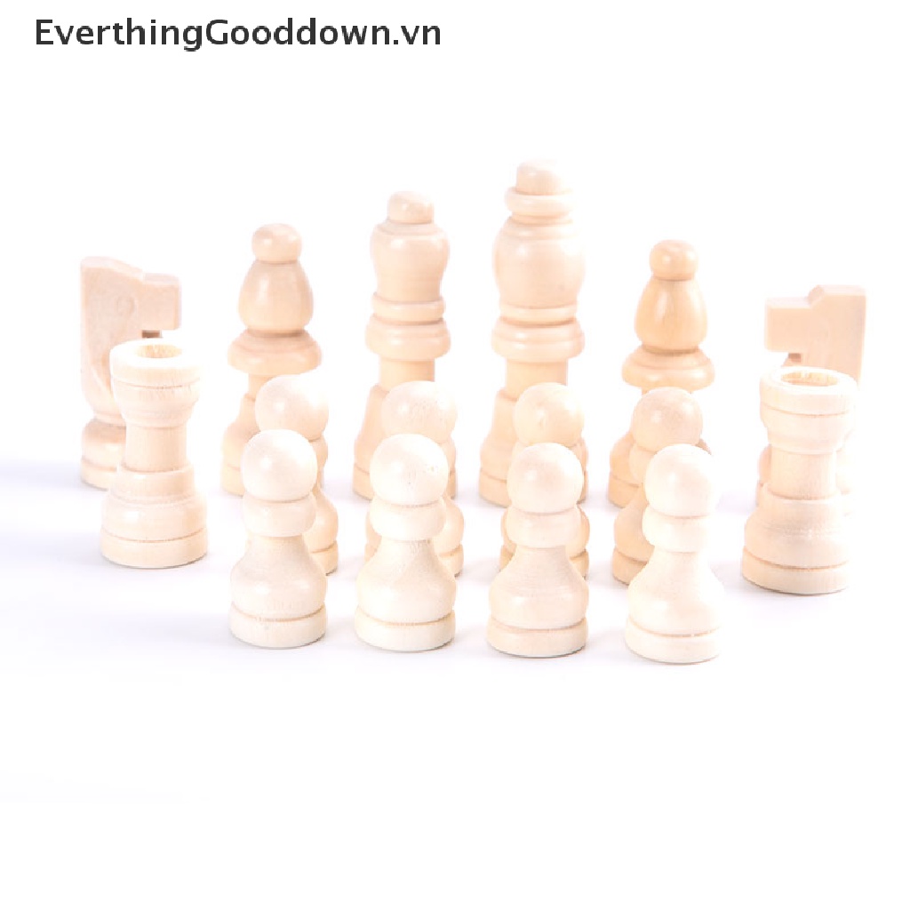 Everthinggooddown Bộ Cờ Vua Bằng Gỗ Gồm 32 Quân Cờ