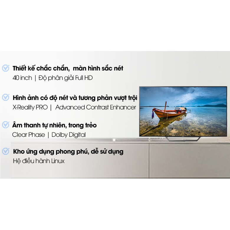 Smart Tivi Sony 40 inch KDL-40W650D moi 99.99% likenew bao hanh 2 nam