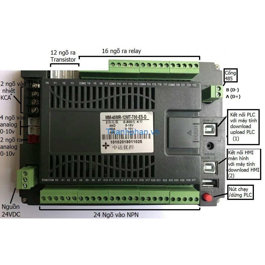 Màn hình HMI tích hợp PLC Delta – YKHMI 7 inch 40MR-12MT-700ES-D