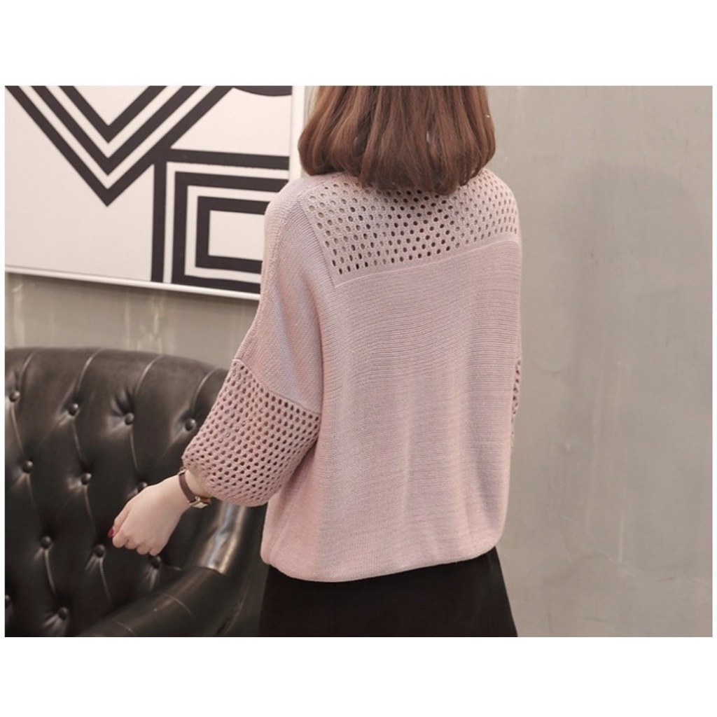 MS318 Áo len dáng suông tay lỗ