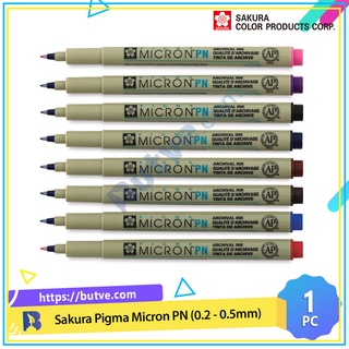 Bút line ngòi nhựa đi nét linh hoạt Sakura Pigma Micron PN - Ngòi 0.2mm ~ 0.5mm