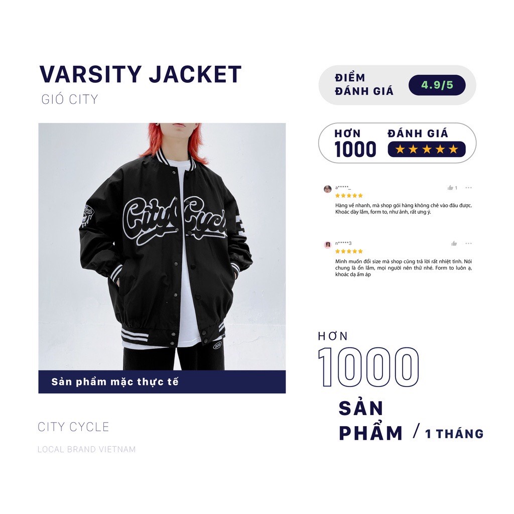 Áo Khoác Bombre VARSITY JACKET Gió Form Unisex Phong Cách Hàn Quốc