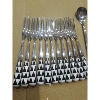 Dĩa inox xiên hoa quả dài 13 cm