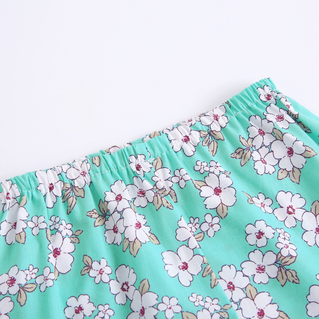 Bộ Quần Áo Sanlutoz Bằng Cotton Họa Tiết Bông Hoa Tay Ngắn Thời Trang Mùa Hè Cho Bé Gái
