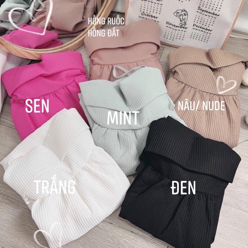 Đầm babydoll 2s nơ lưng to , đầm 2 dây nơ vãi xốp