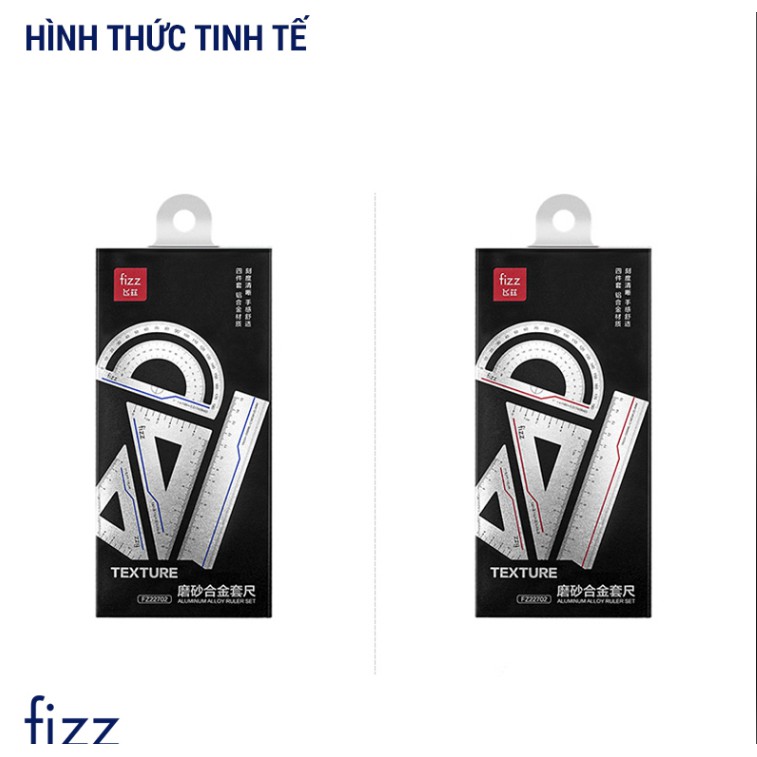 Bộ thước kẻ nhôm 4 chi tiết Fizz FZ22702 GuangBo