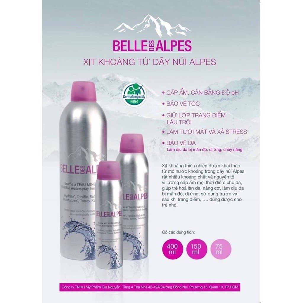 XỊT KHOÁNG PHÁP BELL DES ALPES MINERAL WATERSPRAY FROM THE ALPES | BigBuy360 - bigbuy360.vn