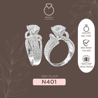Nhẫn nữ bạc ý 925 cao cấp hột mỹ CZ nhân tạo Mã N401| MiASJ Mi.A Trang sức bạc
