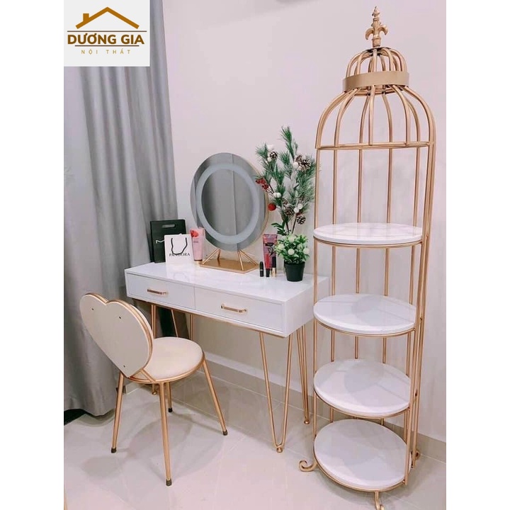 Combo bàn ghế trang điểm/ bàn trang điểm công chúa ghế nơ/tim