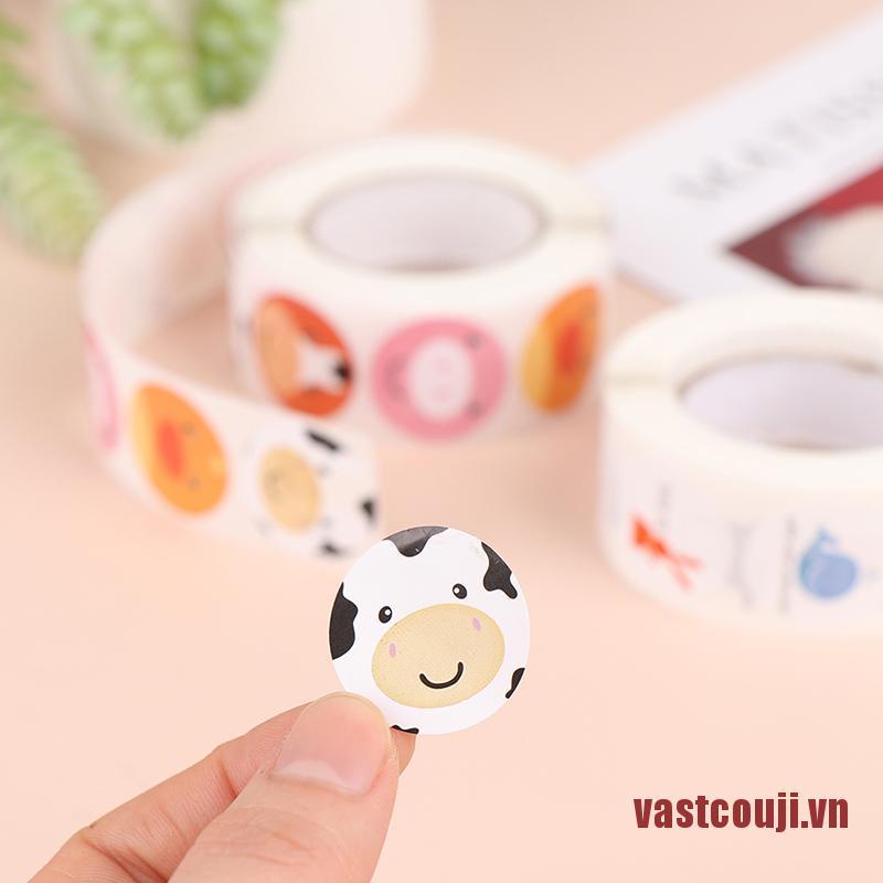 VastcouJI 500Pcs Funny Animal Stickers Roll Classic Cute Waterproof Farm Package St