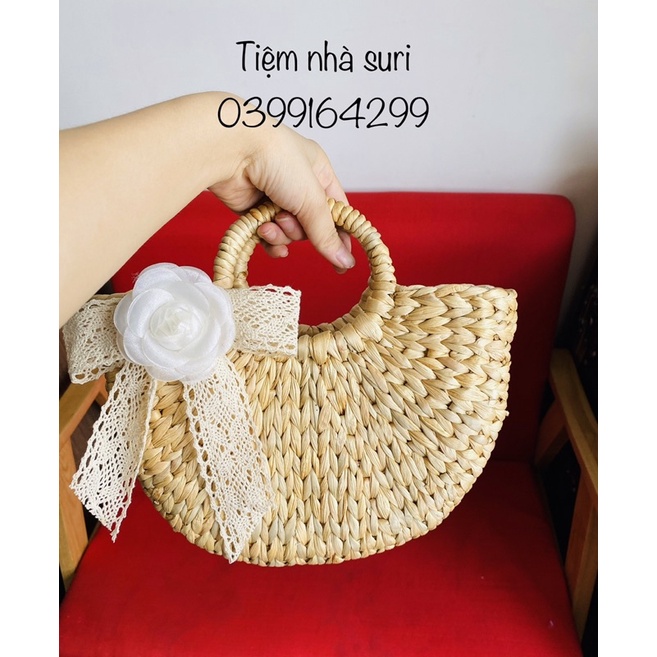 Kho bán sỉ bán lẻ mẫu túi bán nguyệt hoa trà mix nơ loại đẹp