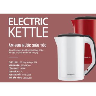 Ấm siêu tốc 1.7l lock&lock lõi thép không gỉ