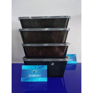 Set 50 Hộp nhựa 750ML vuông Đen Microwave ( Thuận Lợi )