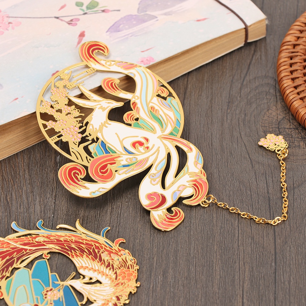 Phụ Kiện Kẹp Sách Bằng Đồng Thau Họa Tiết Phong Cách Trung Hoa Cổ Điển