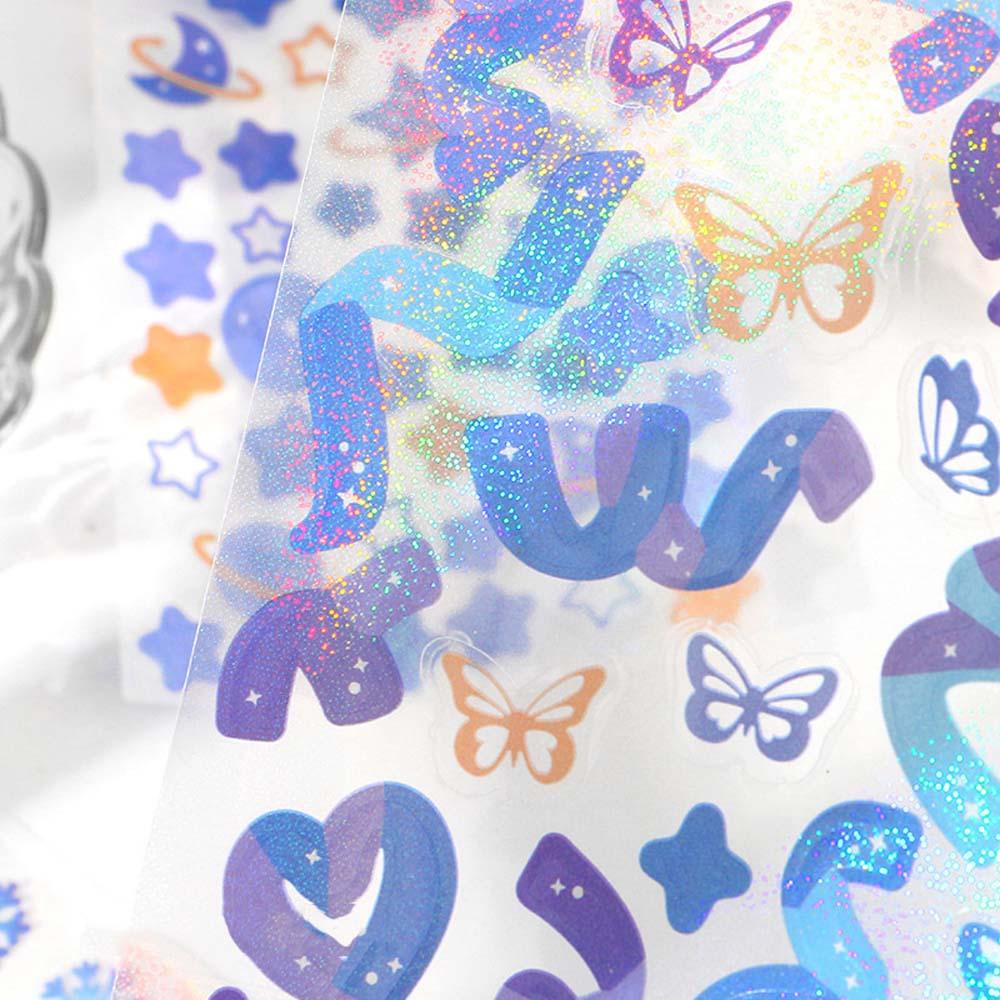 Lloyd Nhãn Dán Trang Trí Nhật Ký Album Hình Bướm Bông Tuyết Ngôi Sao Màu Xanh Dương Lấp Lánh