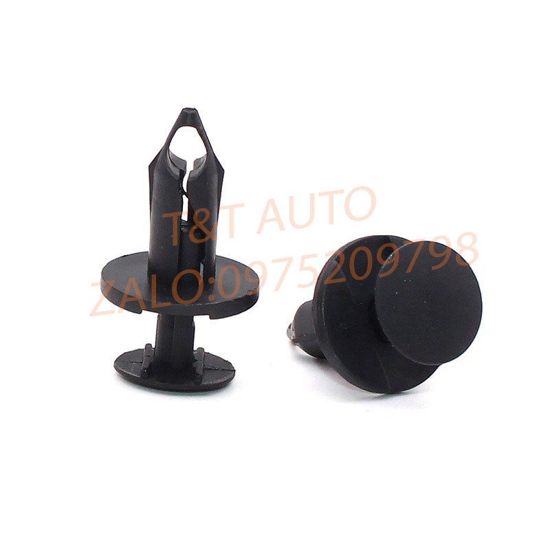 Bộ 50 ốc vít nhựa dạng bấm kích thước lỗ:8mm cho tấm chắn bùn , gắn cản và lòng dè xe ô tô.