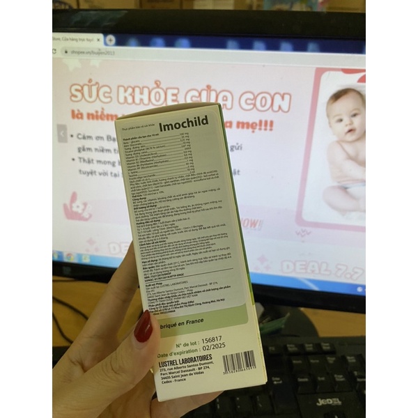 Siro tăng sức đề kháng Imochild giúp bé ăn ngon cải thiện biếng ăn cho bé - chính hãng Pháp
