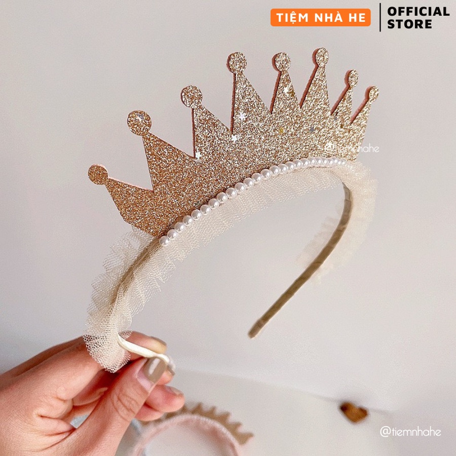 Bờm Vương Miện Công Chúa Cho Bé Gái Tiệm Nhà He Băng Đô Xược Cài Tóc Trẻ Em Cute Dễ Thương