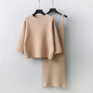 [Hàng có sẵn ] Set len áo+ váy rời