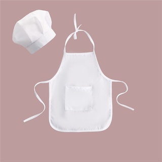 Set 2 tạp dề và nón đầu bếp màu trắng dễ thương làm phụ kiện chụp ảnh cho bé sơ sinh