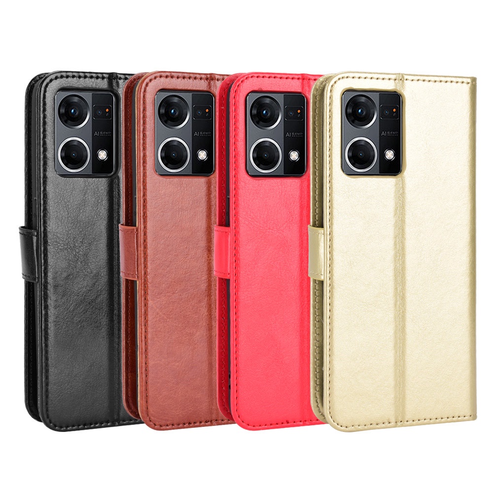 Bao Da Điện Thoại PU Dạng Ví Nắp Lật Chống Sốc Có Dây Đeo Cho Oppo F21 Pro 4G Oppo Reno7 4G F21 Pro F21Pro