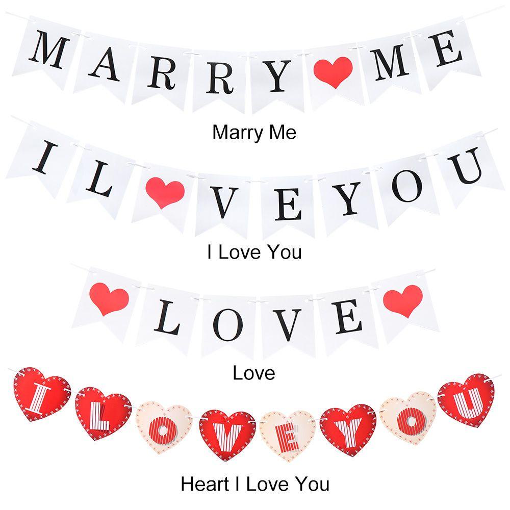YOLA Dây Treo Trang Trí I Love You Bằng Giấy Kraft Làm Phụ Kiện Chụp Ảnh Kỷ Niệm /