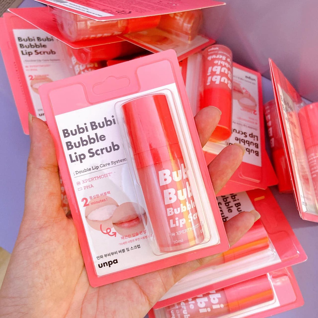 MẪU MỚI - Tẩy Tế Bào Chết Môi Sủi Bọt Unpa Bubi Bubi Lip - GEL THẢI ĐỘC, TẨY DA CHẾT MÔI