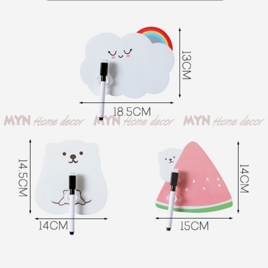 Ghi chú, miếng note dán tủ lạnh hình thú dễ thương (Tặng kèm bút viết) MYN Home