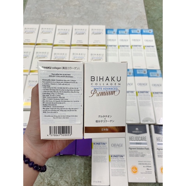 BIHAKU COLLAGEN trắng da, viên uống mờ nám tàn nhang