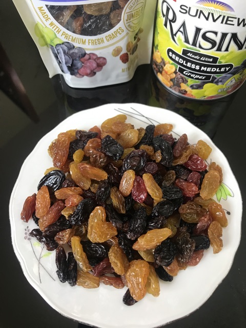 [GỢI Ý CHO BẠN] NHO KHÔ MỸ RAISINS mix thập cẩm hộp 425g, 3 màu quả to jumbo size