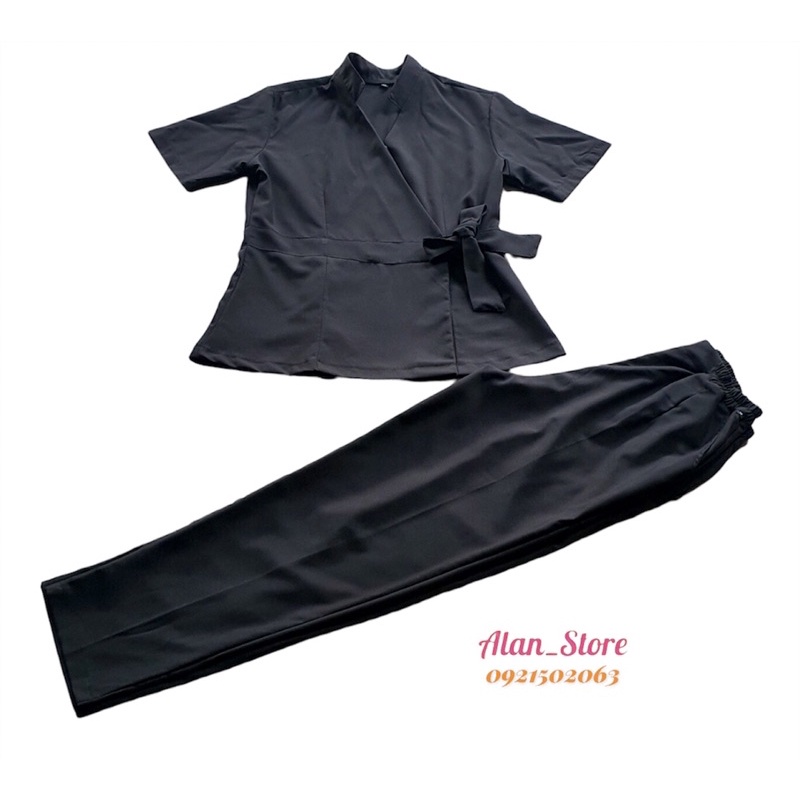 ĐỒNG PHỤC SPA/ THẨM MỸ VIỆN MÀU ĐEN CO GIÃN