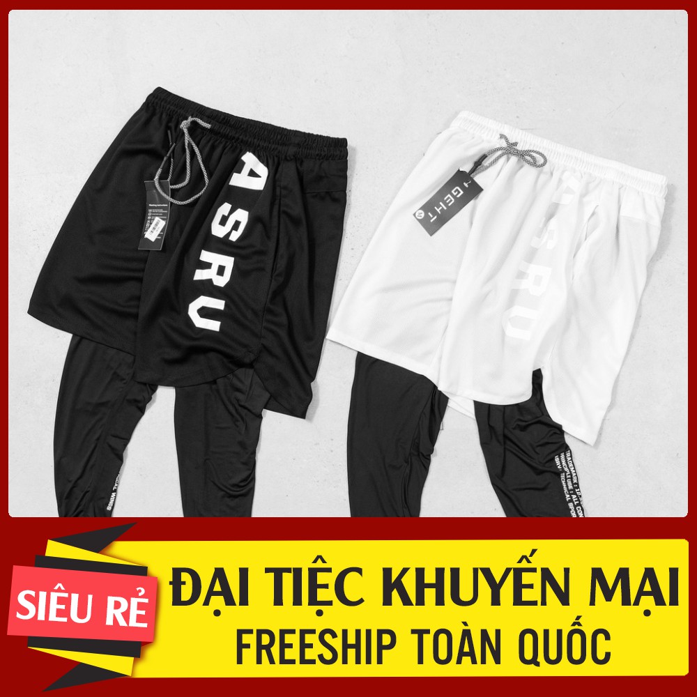 [Giá Huỷ Diệt] Quần Đùi (Short) Thun Lưới 2 Lớp HIỆU GEHT Co Giãn Tốt, Thoáng Khí, Chữ ASGU Thể Thao hàng xuất xịn chính