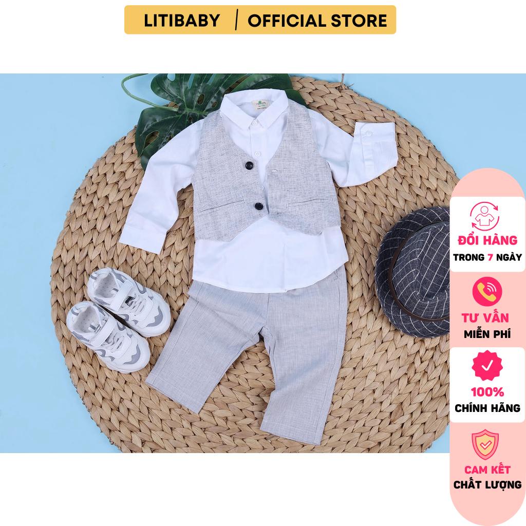 Bộ gile bé trai LITIBABY set 3 chi tiết 6m/24m
