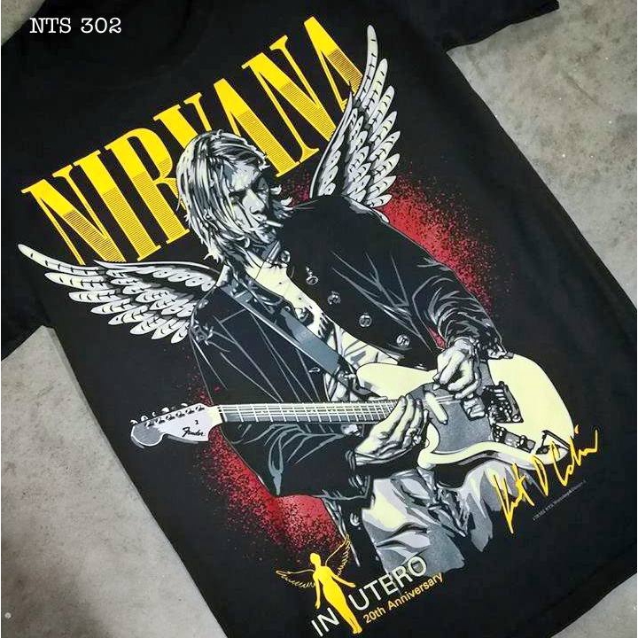 [Mã BUIS45K giảm 45k] Áo Rock band tee: áo phông 100% cottong - hàng Thái Lan - Kurt Cobain Nirvana NTS 302