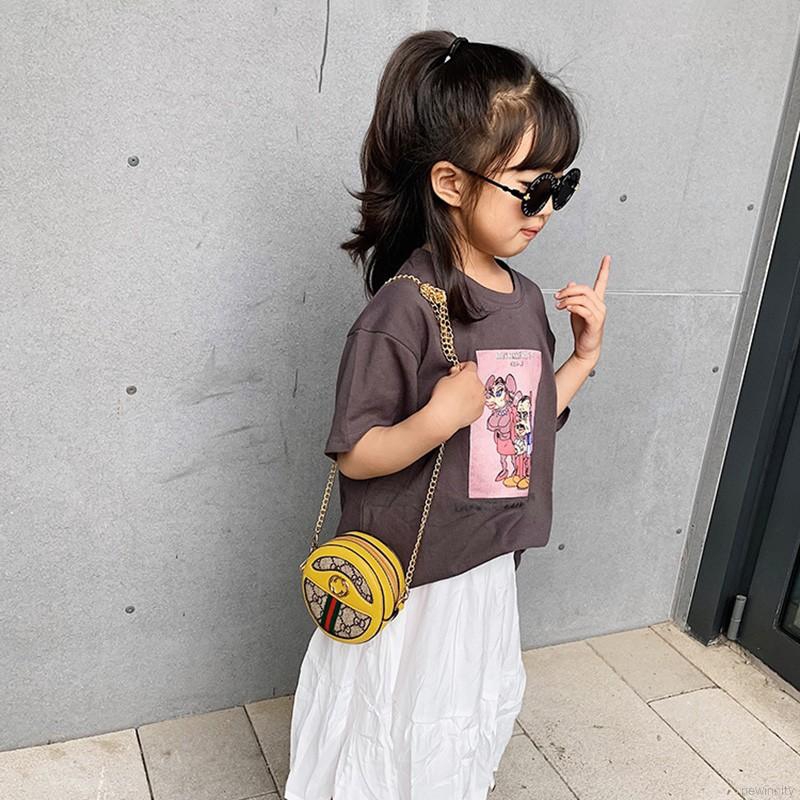 Túi đeo chéo da PU in hoa dễ thương cho bé gái