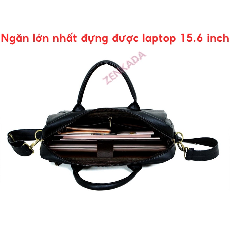 Cặp xách công sở đựng laptop Zenka nhiều ngăn rộng rãi phong cách thanh lịch sang trọng