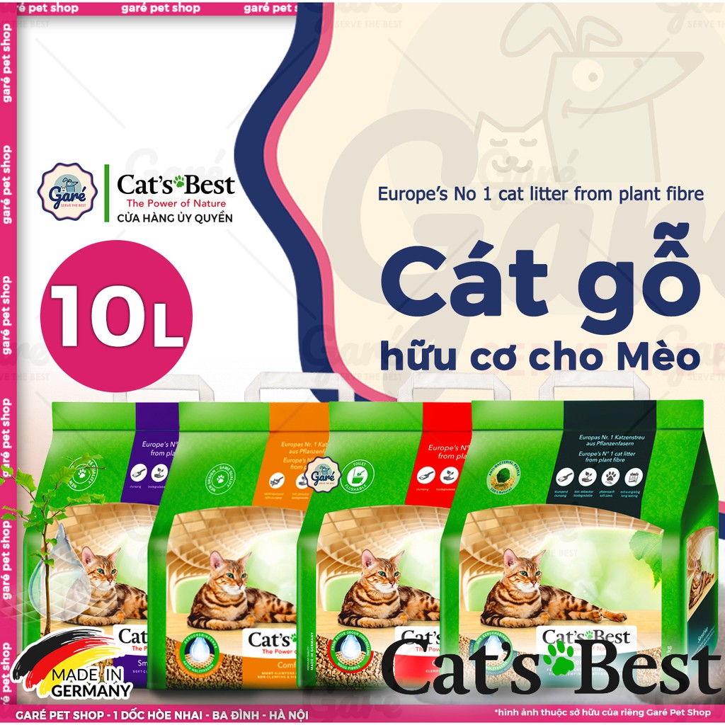 Cát gỗ hữu cơ Cat's Best cho Mèo cao cấp không bụi kháng khuẩn an toàn Đức - Cát vệ sinh Cats Best Orginal Smart Pellet