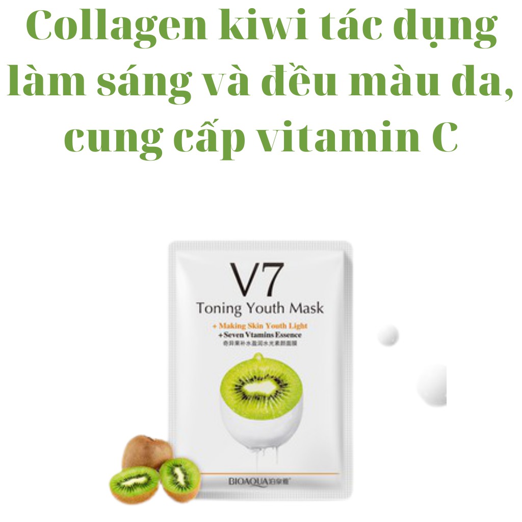 Mặt nạ giấy dưỡng trắng da cấp ẩm nước hoa quả da dầu mụn V7 BIOAQUA nội địa Trung