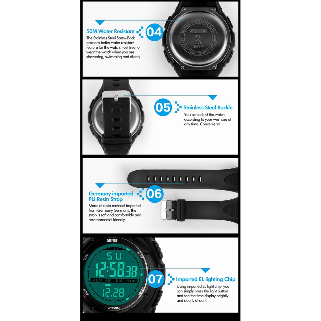 Đồng Hồ Điện Tử Đèn Led Skmei 1025 | BigBuy360 - bigbuy360.vn