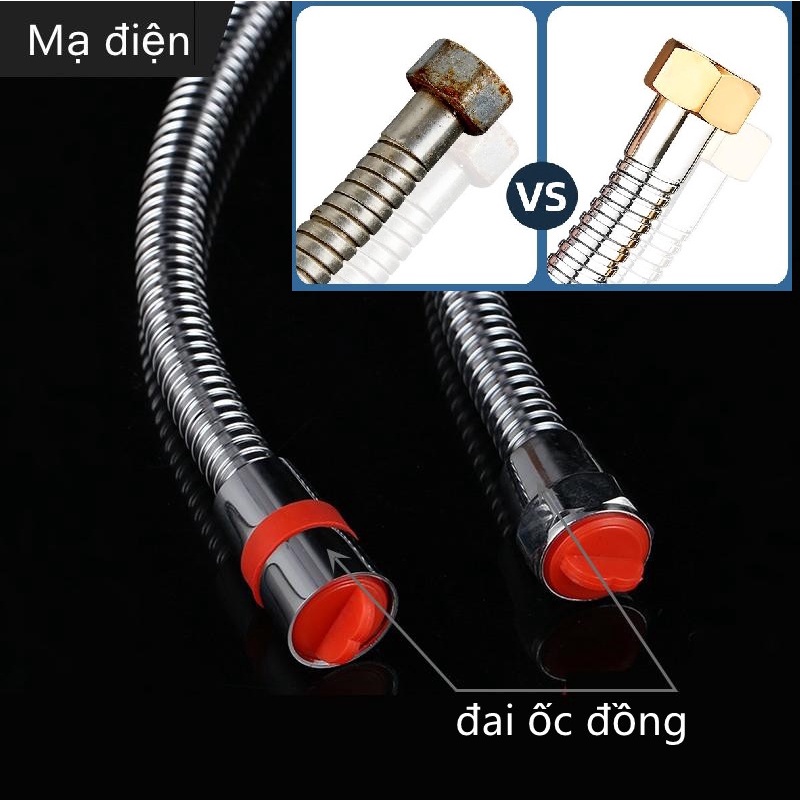 Dây vòi sen 1m50 - mạ điện cao cấp sáng bóng như inox304