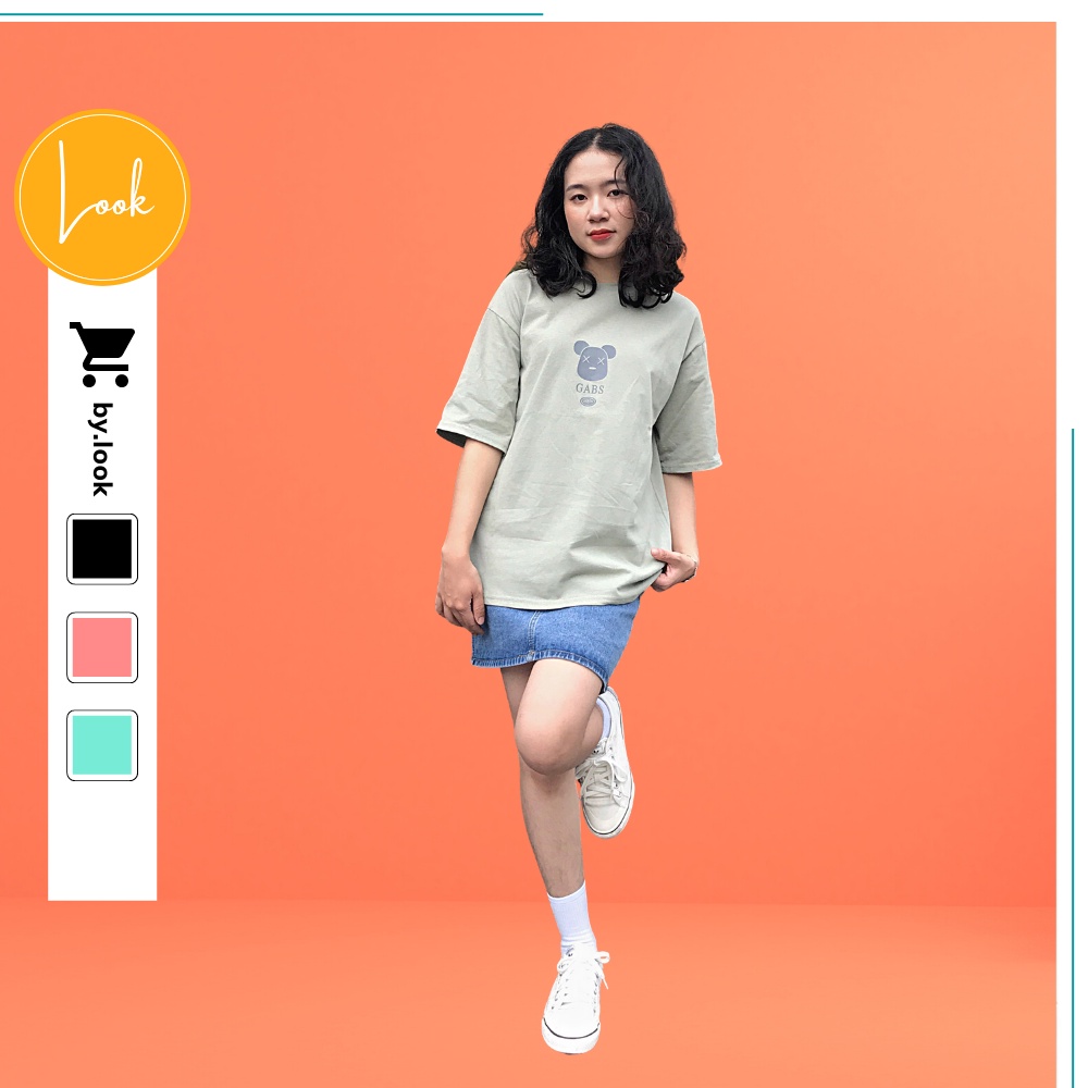 Áo thun unisex LM Bear in 2 mặt phông tay lỡ nam nữ form rộng Freesize | BigBuy360 - bigbuy360.vn