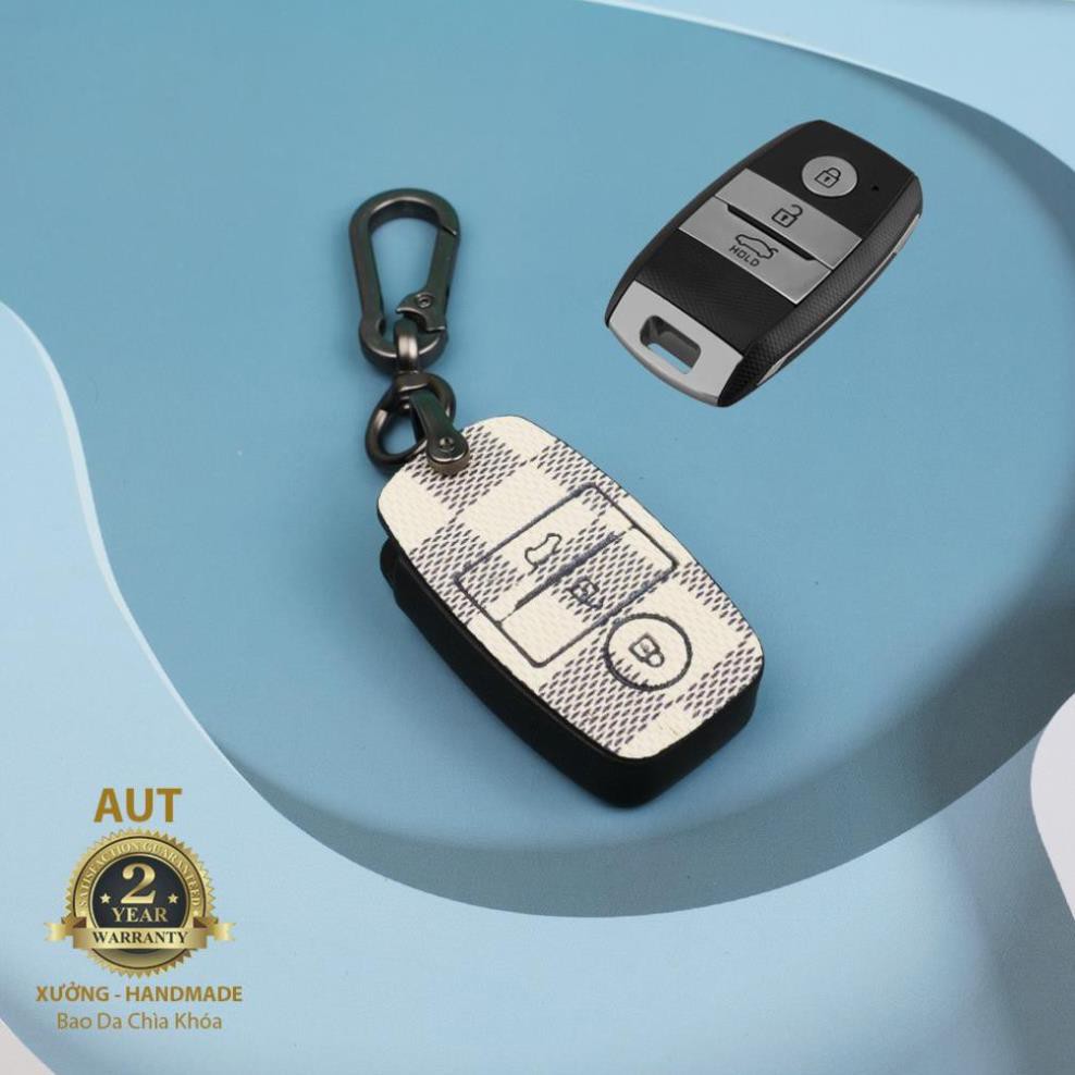 Bao da chìa khóa Smartkey Kia 3 nút (Kia Morning, Seltos, Soluto, Rio, Cerato, Optima, Rondo, Sorento) da Canvas L V