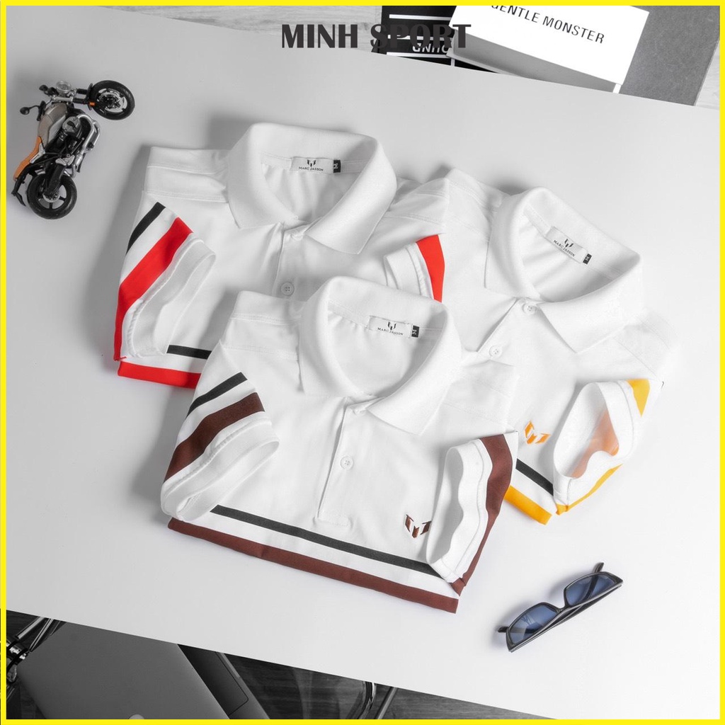 Áo Thun Polo Nam Cổ Bẻ Ngắn Tay In Sọc Ngang, Chất Vải Poly Thái Co Giãn, Bền, Mềm Mịn mã AO.47